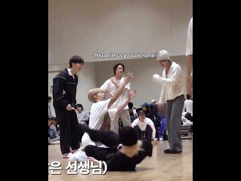 JUST SEVENTEEN begging their choreographer to let them go back home💔😅#Seventeen#Dk#Woozi#Seungkwan
