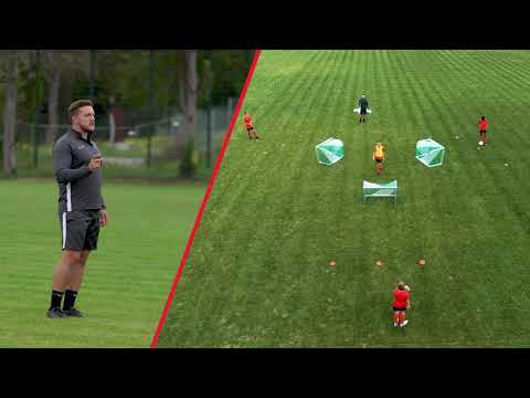 ⚽ Torschutz-Rondo | Übung für das Jugendfußball-Training [Wettkampf | Passen | Passspiel]