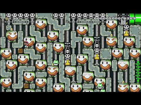 クラウン大迷宮24 by サブ　りょんりょん - Super Mario Maker - No Commentary 1bs