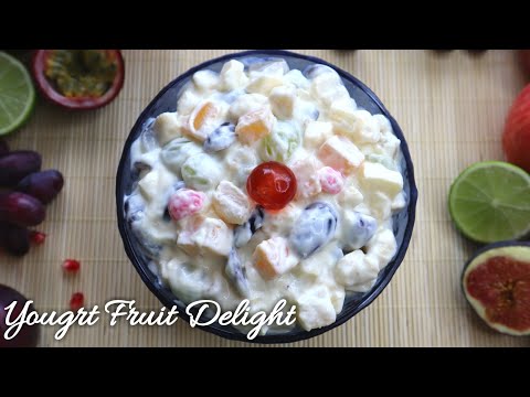Yougrt Fruit Delight recipe by Aneela| How to make yougrt fruit Dessert | Coctail yougrt delight