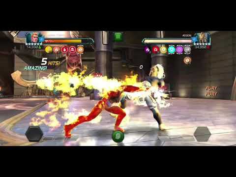 R2 Human Torch bypasses Debuff immunity & reverses Heal | Aegon Lazarus Boss | Marvel Contest of Cha