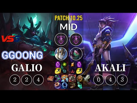 VSG Ggoong Galio vs Akali Mid - KR Patch 10.25