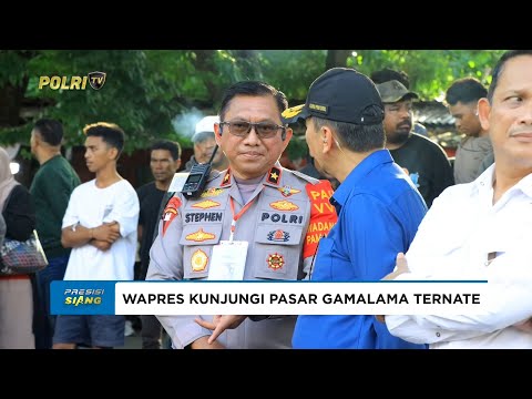 KAPOLDA MALUKU UTARA DAMPINGI WAKIL PRESIDEN SAAT MENGUNJUNGI PASAR GAMALAMA KOTA TERNATE