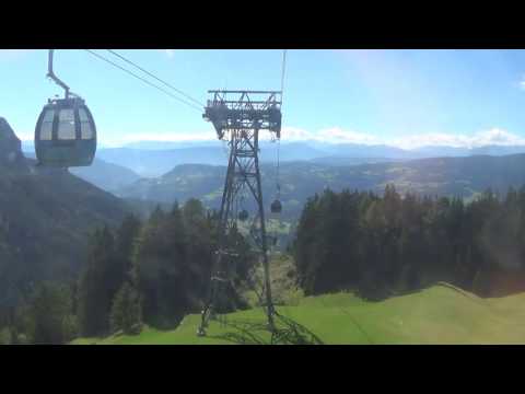 Full descent on the Leitner cable car "Siusi - Alpe di Siusi" in HD - Alpe di Siusi (BZ) / Cableway