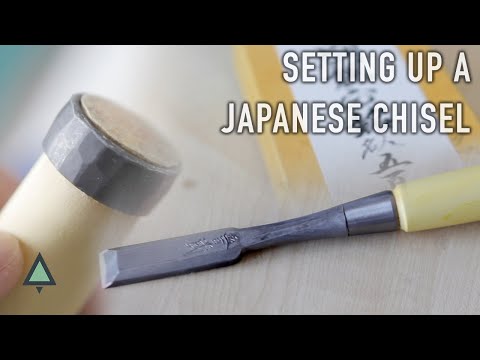 Setting up a Japanese Chisel Hoop // Damascus Steel Chisel