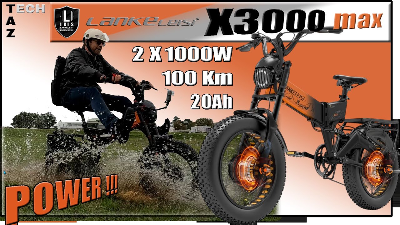 Lankeleisi X3000 MAX - Fatbike bi-moteur 2000W 20Ah - Un BMX survitaminé !