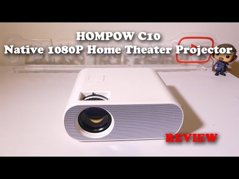 HOMPOW Projector, Native 1080P Full HD Bluetooth Projector with Speaker, 9500 Lumens Outdoor Portable Movie Mini Projector Compatible with Laptop, Smartphone, TV Stick, Xbox, PS5 video review thumbnail
