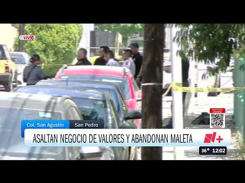Maleantes Asaltan a Punta de Pistola, Negocio en San Pedro, Nuevo León; Abandonan Maleta