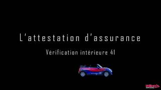 L'emplacement de l'attestation d'assurance