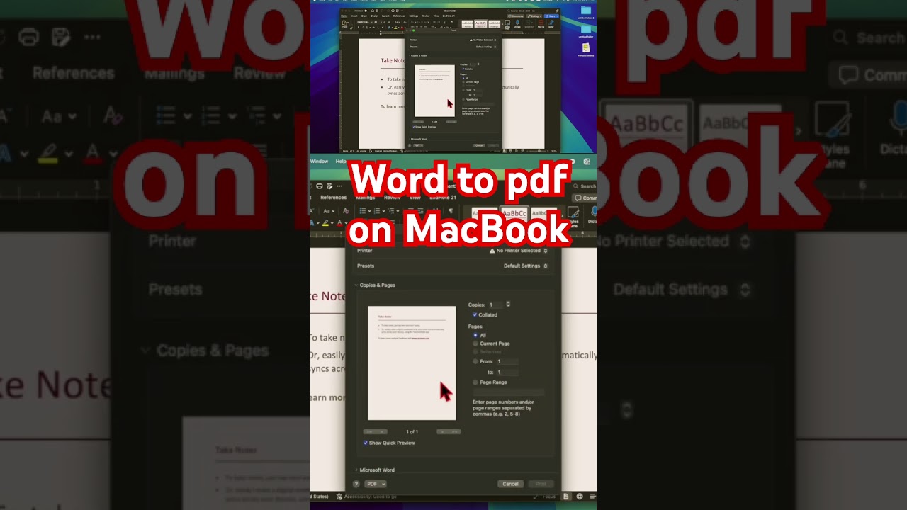How to convert word to pdf in MacBook in 10 seconds