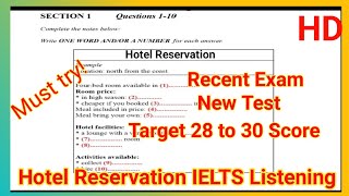 Hotel Reservation ielts listening | IELTS listening practice test 2022 with answ