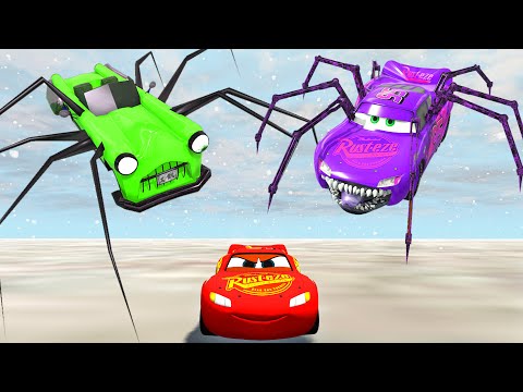 LIVE Escape From Lightning McQueen Eater & Cars VS CHOO CHOO CHARLES EATER -  Beamng.Drive