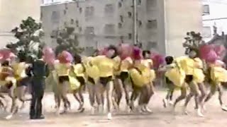 博多女子高校バトン部　屋外でブルマーで猛練習　昭和〜平成初期