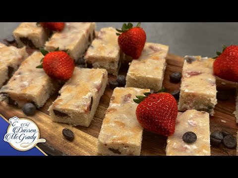 Strawberry Chocolate Lemon Bars with a Citrus Vanilla Glaze