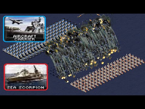 100 Sea Scorpions vs 100 Aircraft Carriers - Red Alert 2