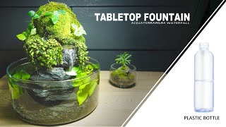 Tabletop Waterfall Fountain Aquaterrarium Of Plastic Bottle DIY Aquarium Aquascape No Co2,no Filter