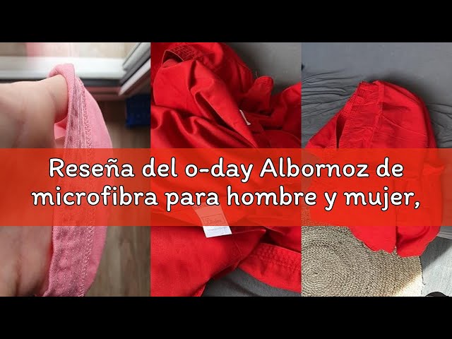 Vídeo relacionado con o-day Albornoz de microfibra para hombre y mujer, ahorra espacio, unisex, para adultos, con capucha, bolsillos y cinturón, ideal para viajes, piscina, gimnasio, ligero, suave