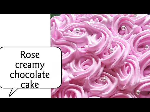 Rose cake |chocolate cake |creamy creations |how to make rose chocolate cake