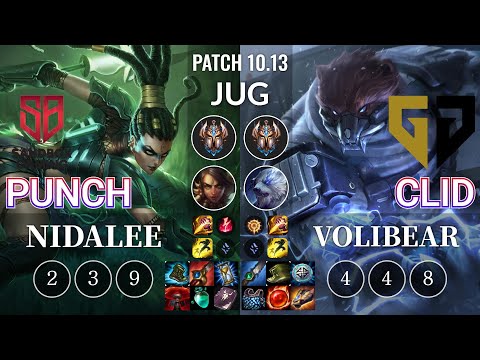 SB Punch Nidalee vs GEN Clid Volibear Jungle - KR Patch 10.13