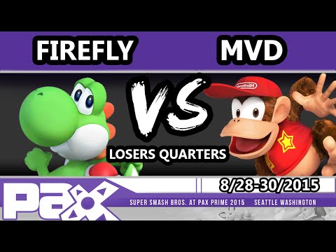 PAX Prime 2015 - Firefly (Yoshi) Vs. MVD (Diddy Kong) - Losers Quarters - Smash Wii U