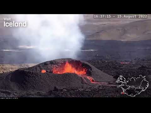 Timelapse - The Icelandic Eruption in Meradalir  - 15th August 2022