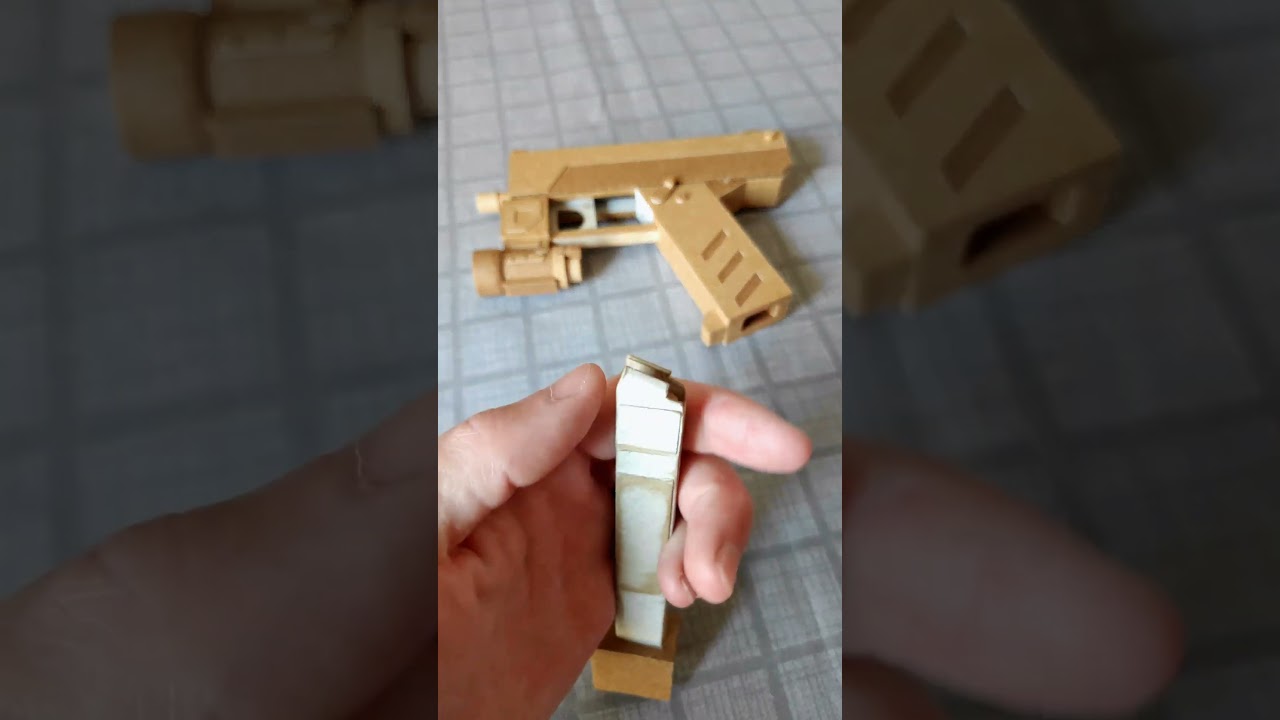 Cardboard gun | semi automatic | DIY | pistol
