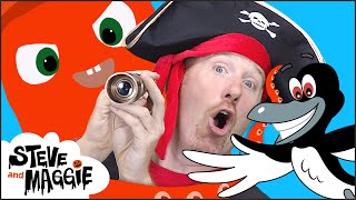 Halloween Sea Monsters Pirate Story for Kids from Steve and Maggie | Finger Family | Trick or Treat