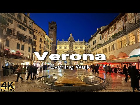 VERONA 🇮🇹 The MOST ROMANTIC City in the World — Evening 4K Walking Tour with captions