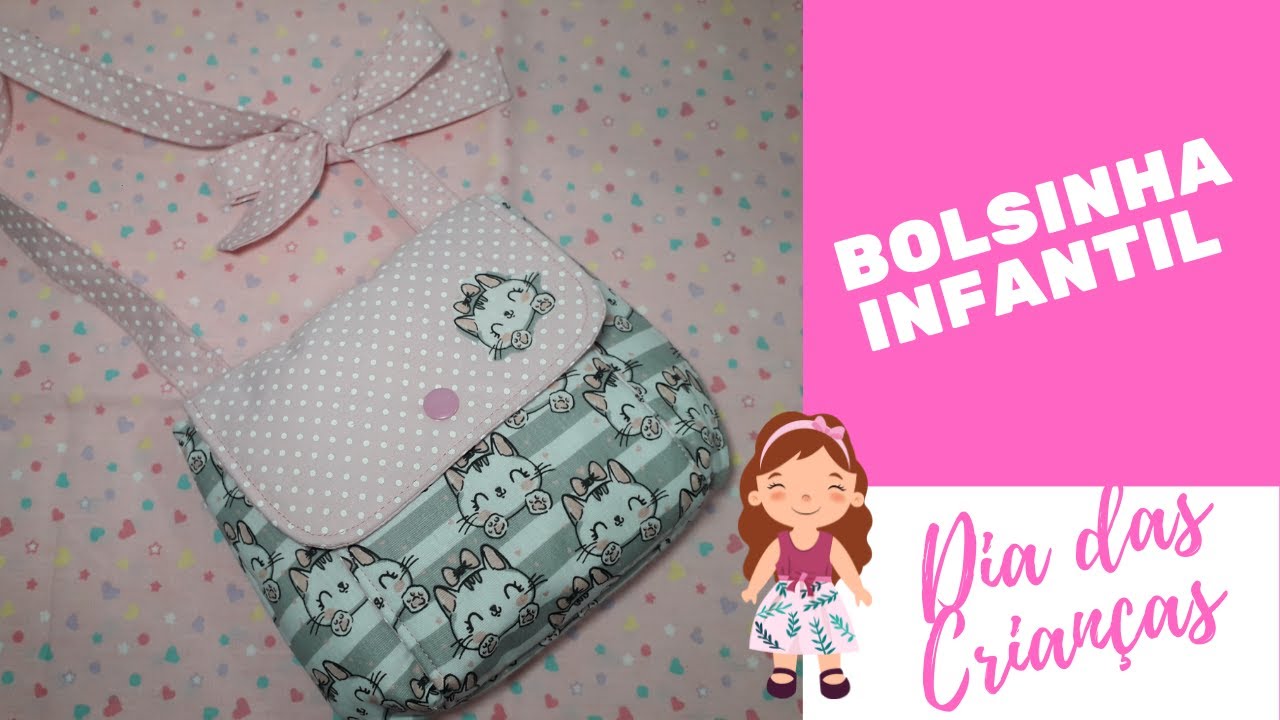 Bolsinha infantil  com alça regulável de amarrar