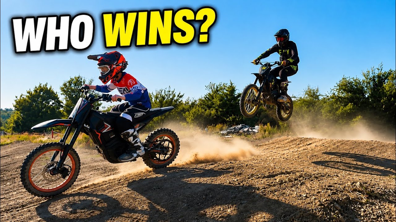 ⚡️BMX Max vs Dad on Electric Dirt Bikes… Who’s Faster?!⚡️