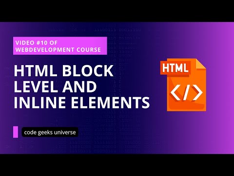 Html Block Level And Inline Elements Full Stack Web Development Web Development Tutorial 10