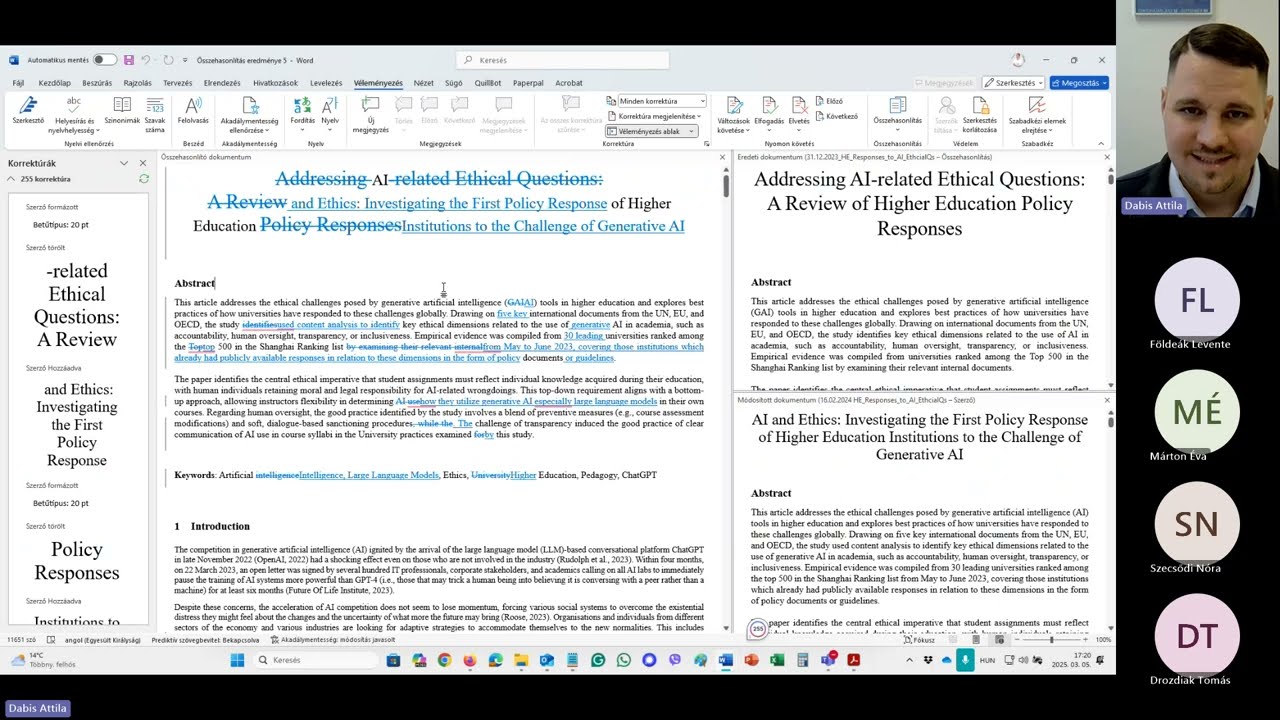 Tracking Your Workflow for Ethical Writing with Grammarly and MS Word – March 2025.