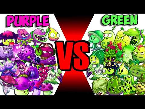 Every GREEN vs PURPLE Battlez - Who Will Win? - Pvz 2 Team Plant vs Team Plant