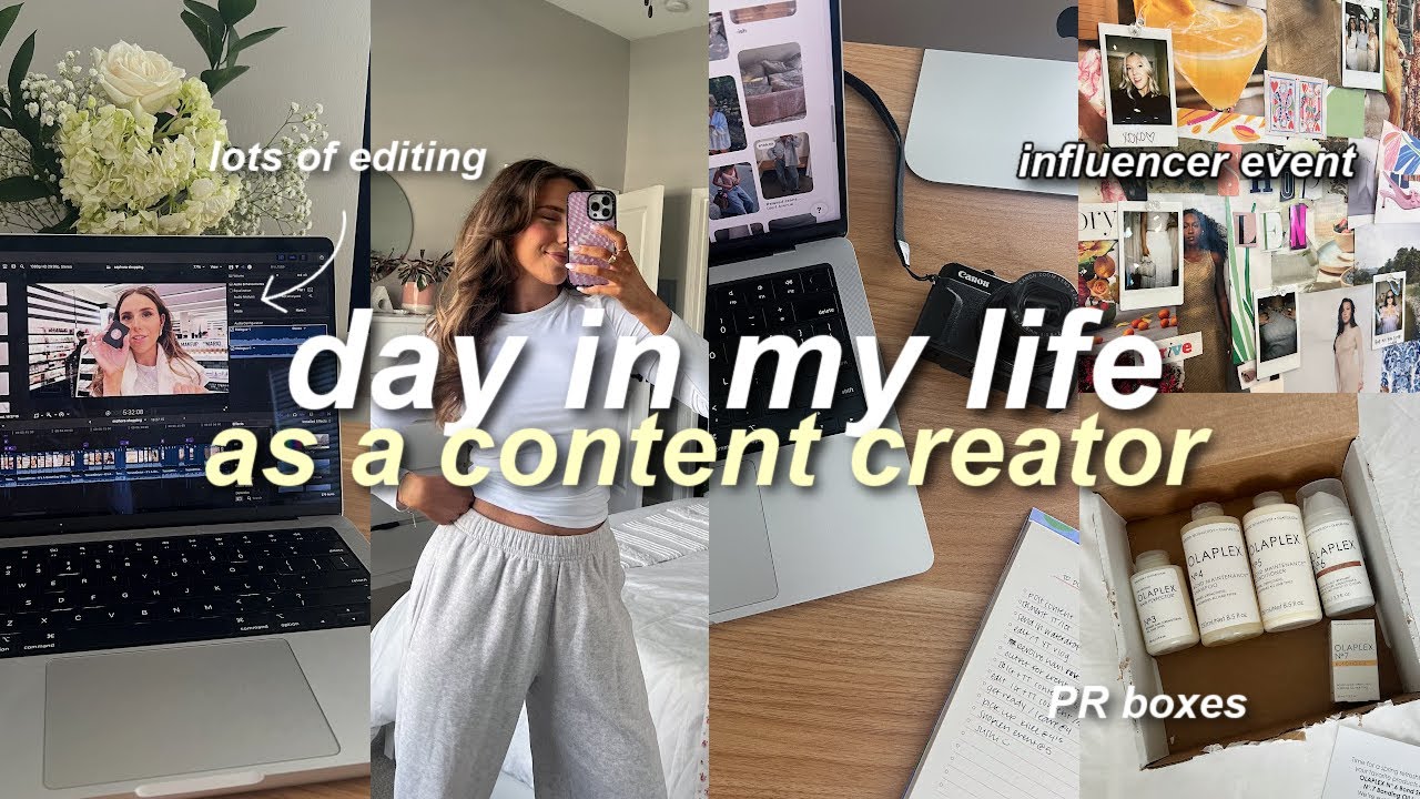 DAY IN MY LIFE AS A FULL TIME CONTENT CREATOR | BRAND DEALS, TIPS, ORGANIZING MY DAY, EVENT, & MORE!
