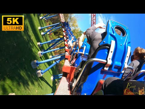 Back row point of view footage of Superman the Ride