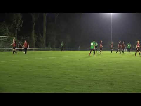 Winnende goal V.V. Meedhuizen-RoodZwartBaflo eindstand 1-0 Bekerwedstrijd