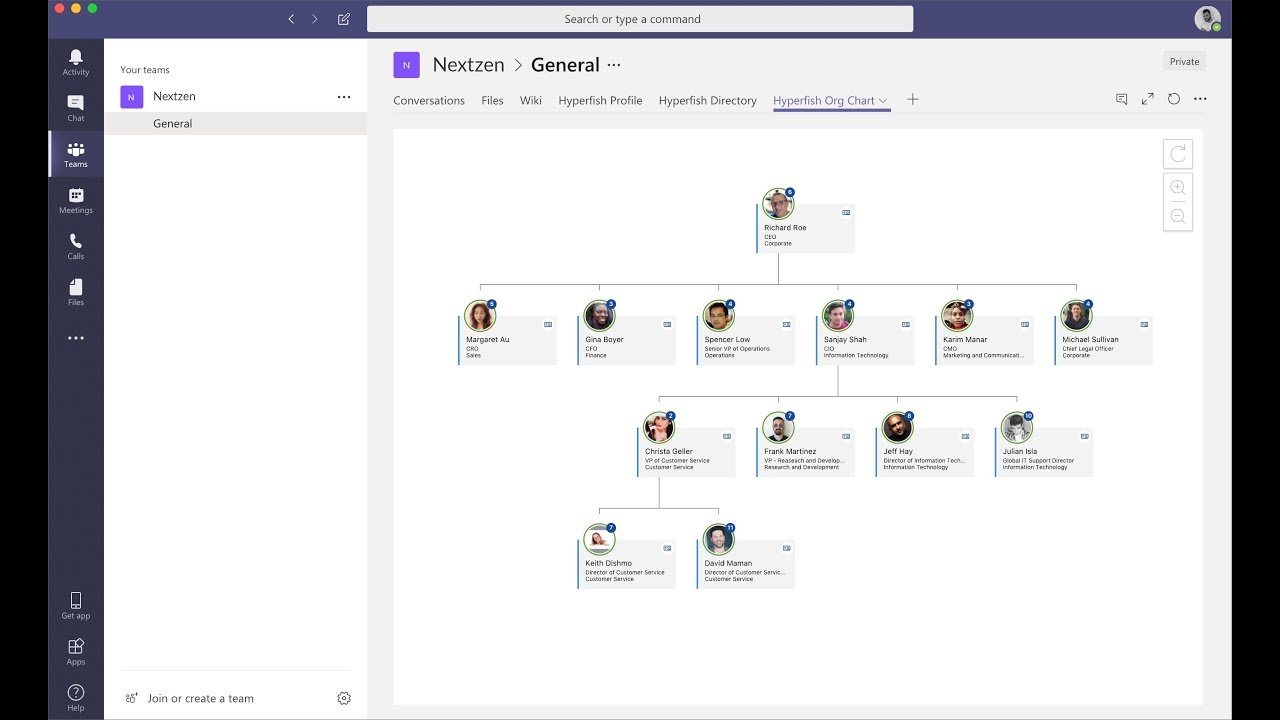 Employee Directory and Org Chart built for Microsoft Teams