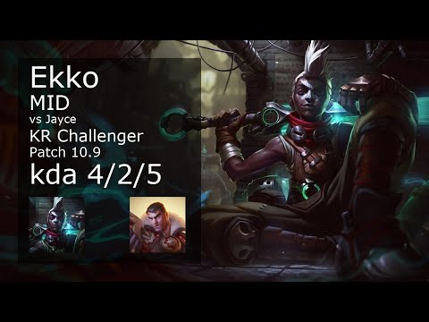 Ekko Mid vs Jayce - KR Challenger 4/2/5 Patch 10.9 Gameplay