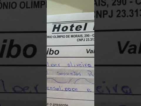 Recibo do Hotel Fátima na cidade Divinópolis no estado de Minas Gerais. Helder Oliveira responsável.