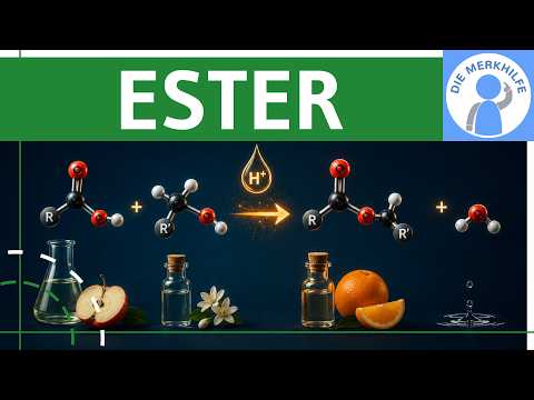 Video Thumbnail: Ester - Veresterung (Esterbildung) - Reaktionen / Reaktionsgleichungen, Esterhydrolyse & Verseifung