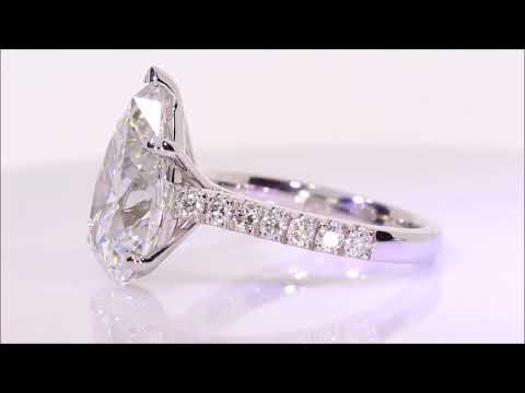 6.90 ctw Lab Grown Diamond Engagement Ring - Pear  Shape E VS1 | BigDiamondsUSA