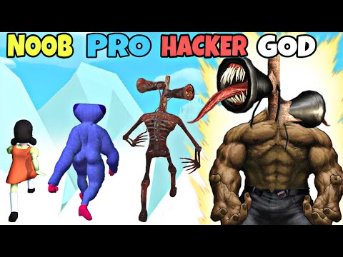 NOOB vs PRO vs HACKER vs GOD in Monsters Run: Arena