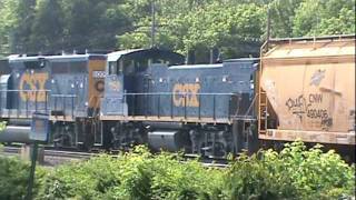 preview picture of video 'csx gp38-2s mp15ac w 4827 sd70ac 5367 es44dc leading'