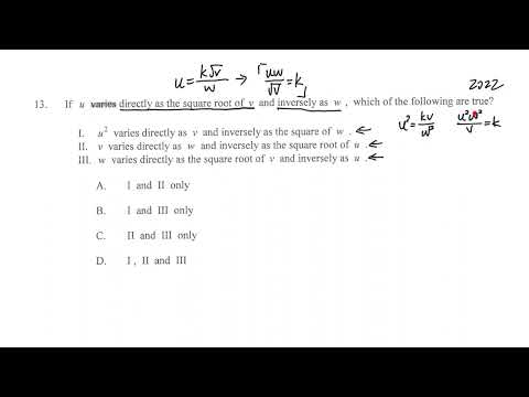 HKDSE 2022 Math paper 2 - #13  joint variation