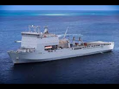 RFA MOUNTS BAY auxiliary ship on it's journey through the SOLENT10/12/2022