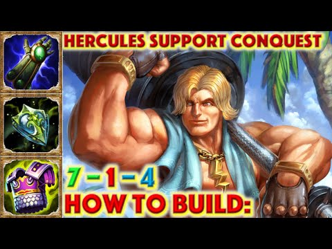 SMITE: HOW TO BUILD HERCULES - Hercules Support Gameplay Review (Smite Season 7 Conquest)