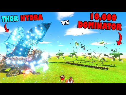 THOR HYDRA vs 10,000 DOMINATORS in Animal Revolt Battle Simulator with SHINCHAN and CHOP