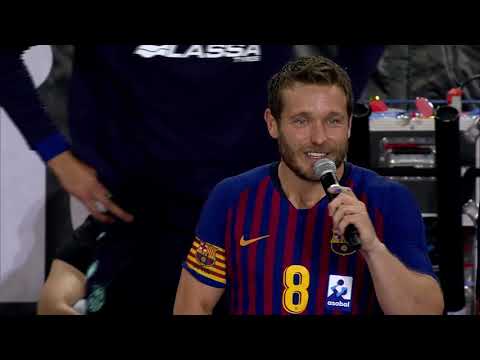 Celebración Barça Lassa (Campeón 29ª Liga ASOBAL)