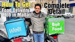 How to get Food Delivery Job in Malta - Complete Detailed Video