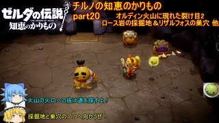 【ゼルダの伝説 知恵のかりもの】 チルノの知恵のかりもの part20 オルディン火山に現れた裂け目2 ロース岩の採掘地＆リザルフォスの巣穴 他【ゆっくり実況】